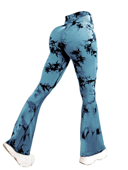 Women’s Tie-Dye High Waisted Flare Leggings