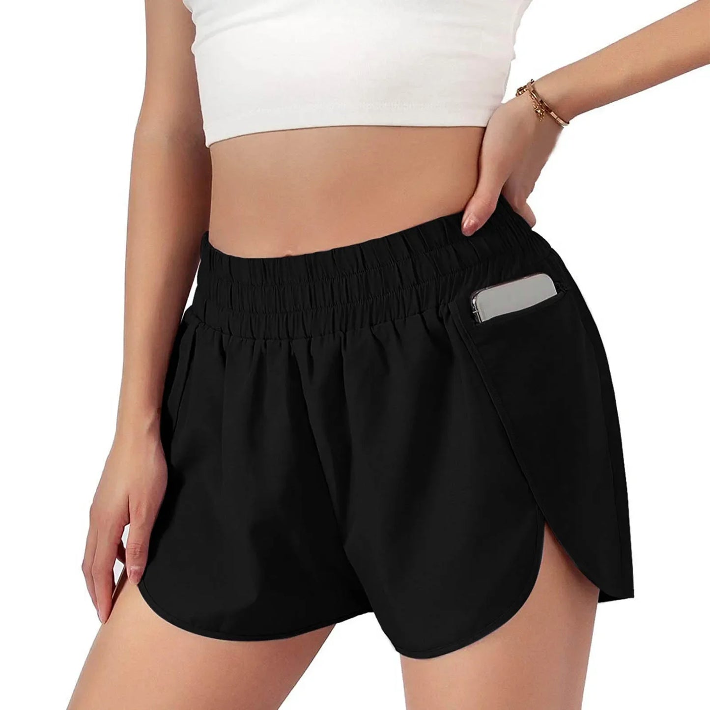 Women’s Running Shorts with Zipper Pocket