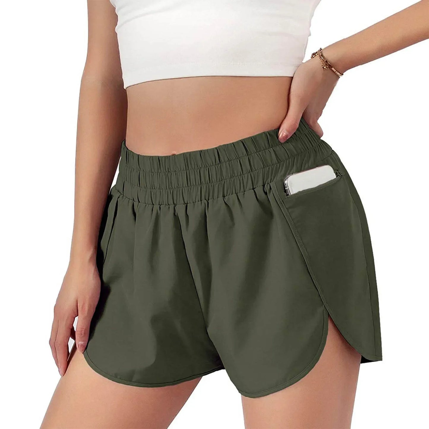 Women’s Running Shorts with Zipper Pocket