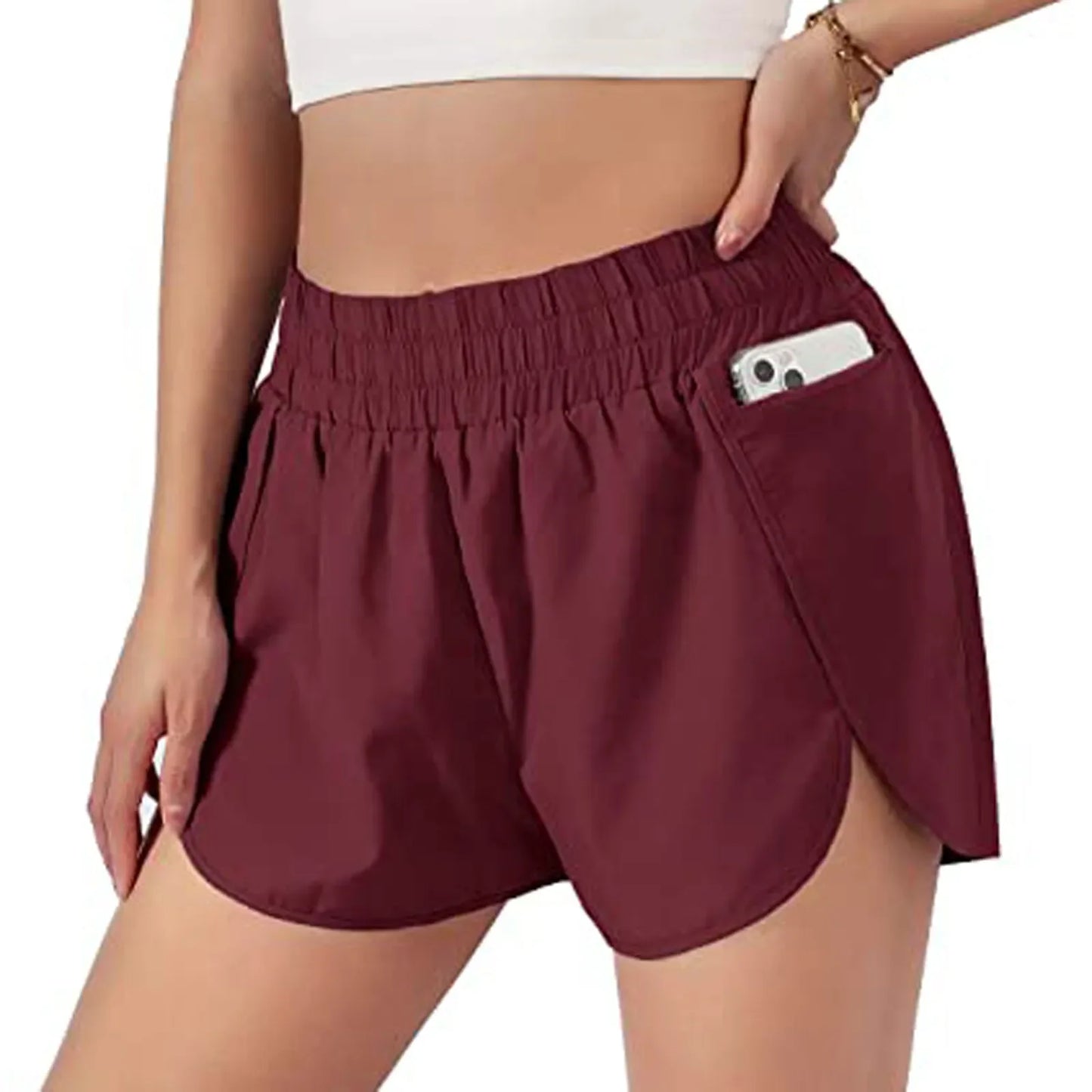 Women’s Running Shorts with Zipper Pocket