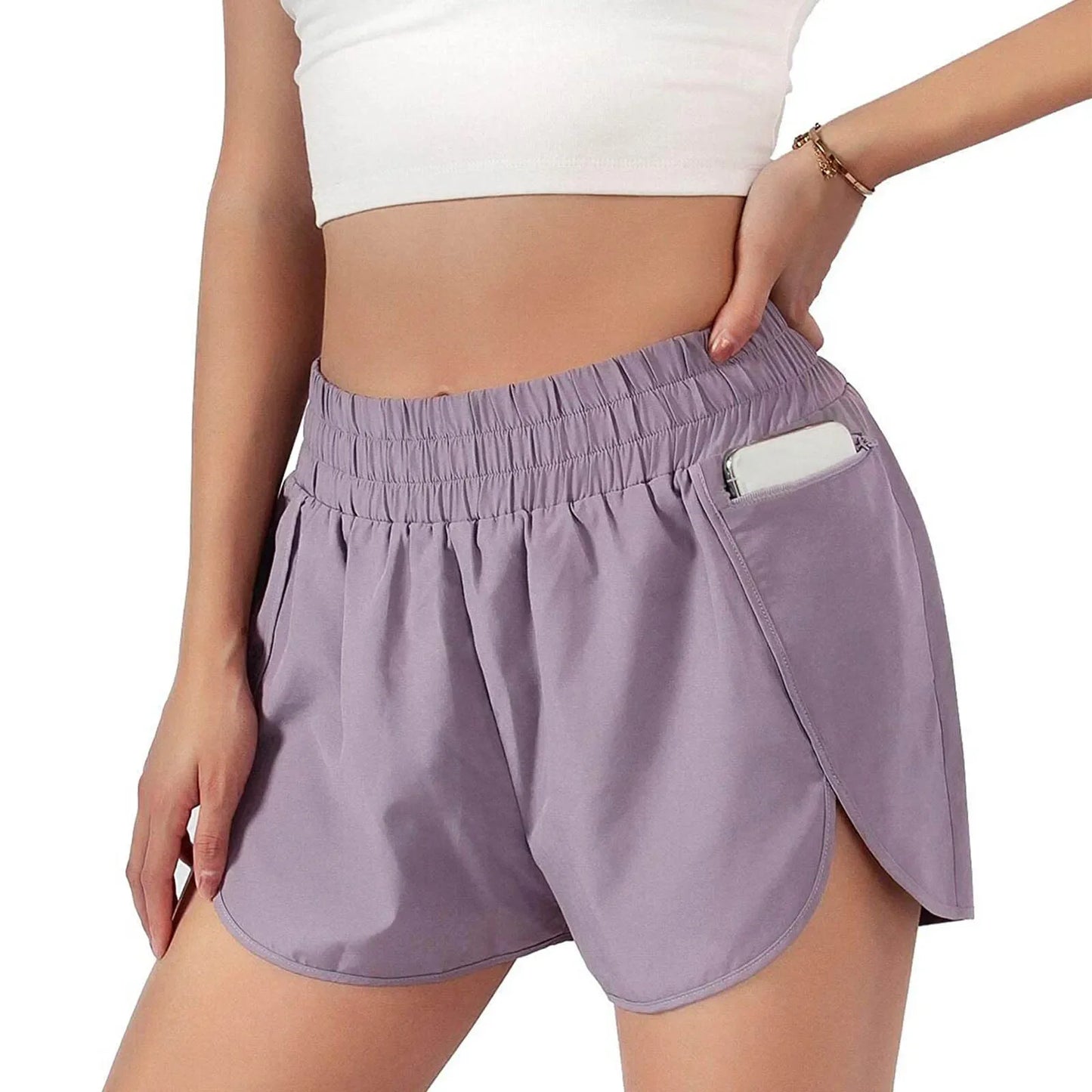 Women’s Running Shorts with Zipper Pocket