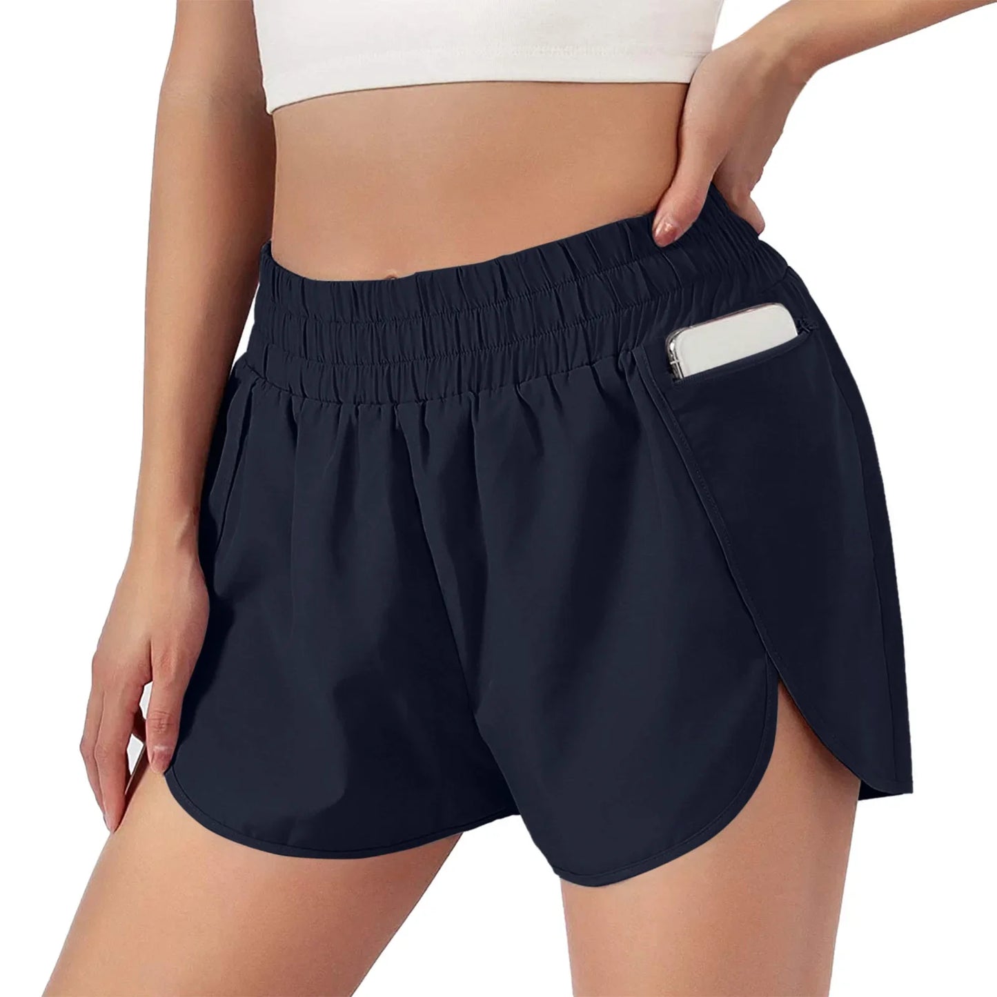 Women’s Running Shorts with Zipper Pocket